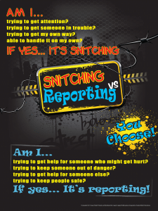 Snitching vs Reporting vs Telling
