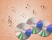 Cds and music notes