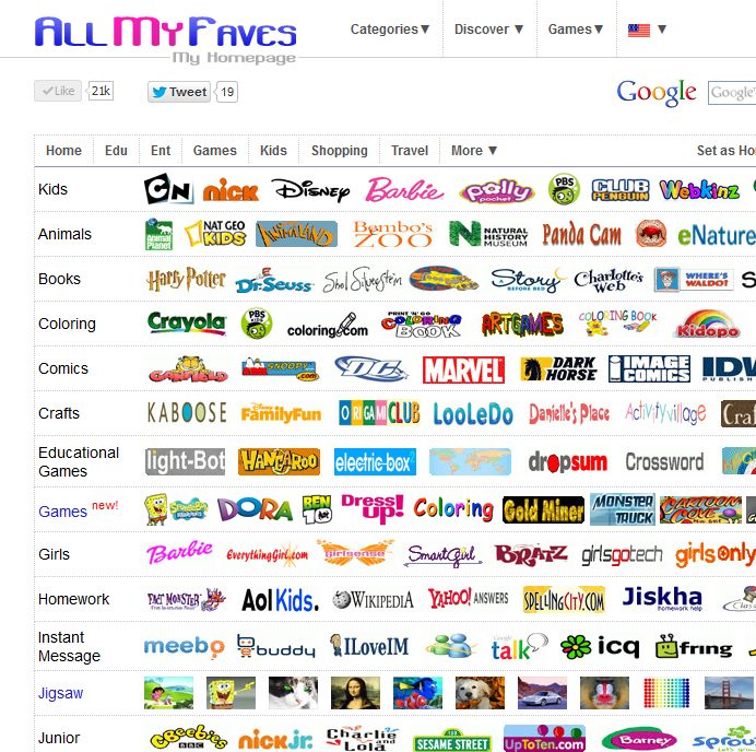 Allmyfaves for kids