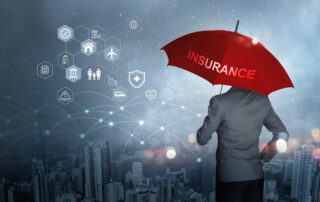 Image with Insurance agent watching over the world